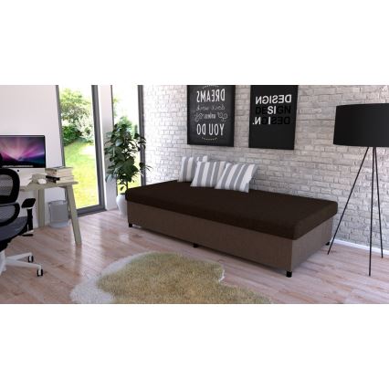 Polsterēta dīvāngulta ar glabāšanas nodalījumu CORY 80x200 brūna