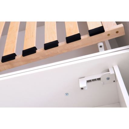 Polsterēta gulta ALIS 160x200 cm ar matraci un uzglabāšanas nodalījumu, brūna