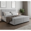 Polsterēta gulta ar atsperu matraci un uzglabāšanas nodalījumu ISABEL 160x200 gaiši pelēka