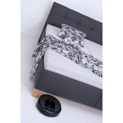 Polsterēta gulta ar matraci un glabāšanas nodalījumu MARIA 180x200 cm pelēka