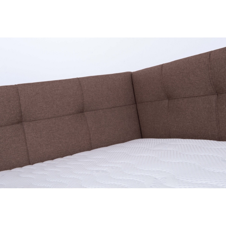 Polsterēta gulta ar matraci un uzglabāšanas nodalījumu MARIA PETITE 120x200 cm brūna