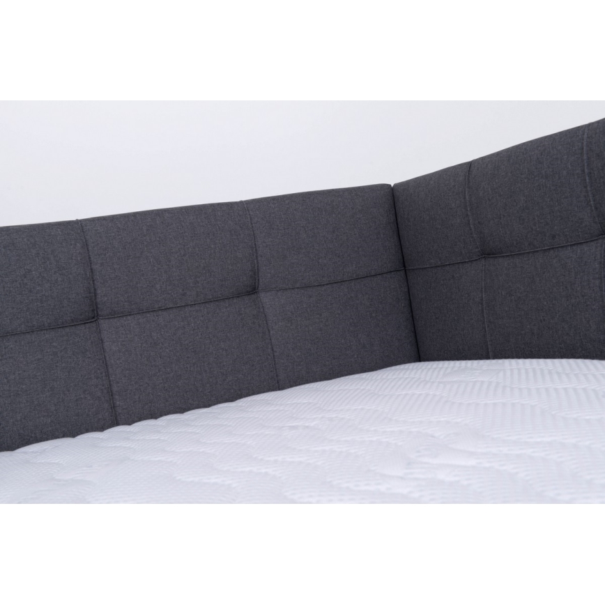 Polsterēta gulta ar matraci un uzglabāšanas nodalījumu MARIA PETITE 120x200 cm pelēka