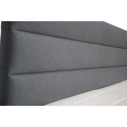 Tapicerēta gulta ar glabāšanas nodalījumu un matračiem ar virsmatračiem NEW BOLERO 160x200 cm, pelēka