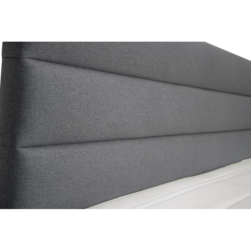Tapicerēta gulta ar glabāšanas nodalījumu un matračiem ar virsmatračiem NEW BOLERO 160x200 cm, pelēka