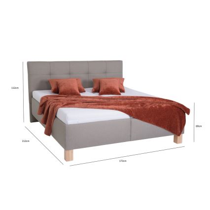 Polsterēta gulta ar uzglabāšanas vietu bez matracis MARIA 160x200 cm taupe
