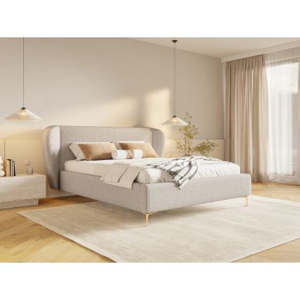 Polsterēta gulta bez matrac DALIA 160x200 cm pelēka