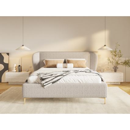 Polsterēta gulta bez matrac DALIA 160x200 cm pelēka