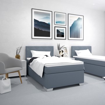 Polsterēta gulta IDA ar matraci, 90x200 cm, zila