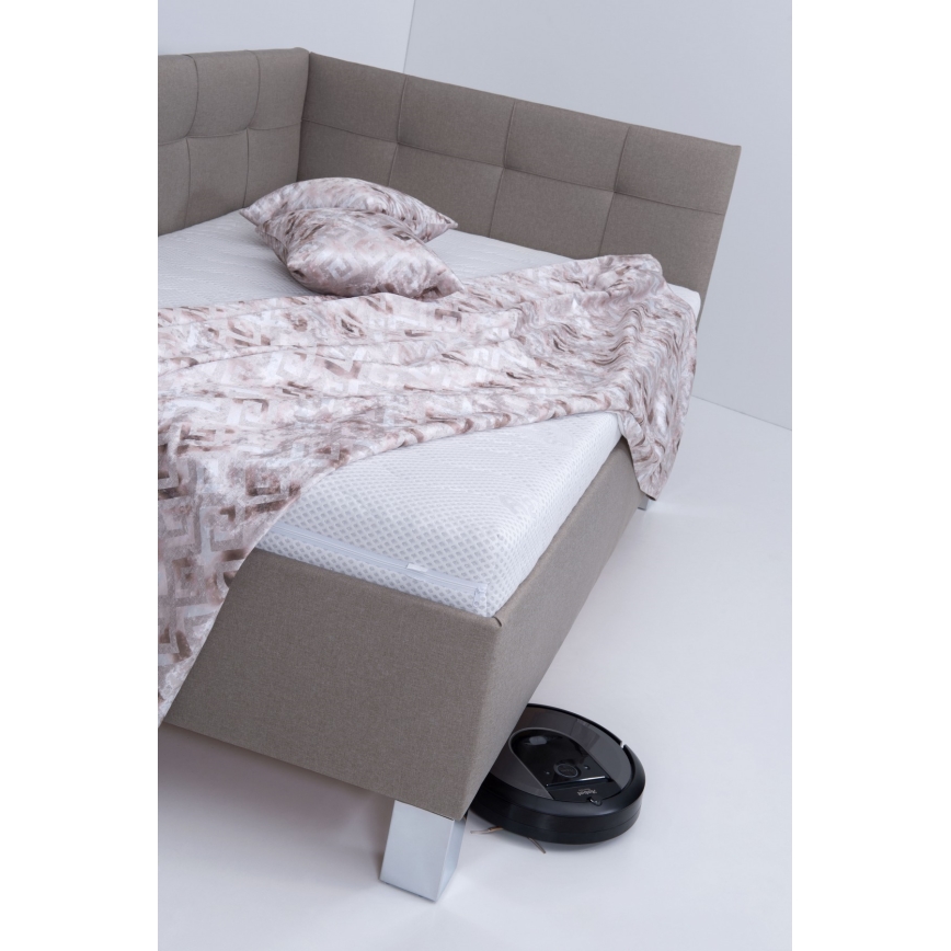 Polsterēta gulta ar matraci un glabāšanas nodalījumu MARIA PETITE 120x200 cm, krāsa taupe