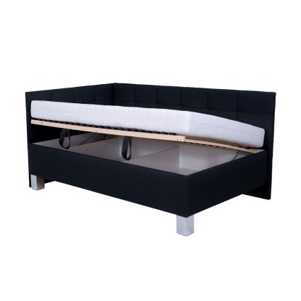 Polsterēta gulta ar matraci un glabāšanas nodalījumu MARIA PETITE 120x200 cm antracīts