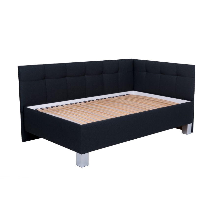 Polsterēta gulta ar matraci un glabāšanas nodalījumu MARIA PETITE 120x200 cm antracīts