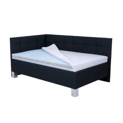 Polsterēta gulta ar matraci un glabāšanas nodalījumu MARIA PETITE 120x200 cm antracīts