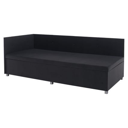 Polsterēta dienas gulta ar universālu galvgali un uzglabāšanas nodalījumu AMSTERDAM 90x200 cm pelēka