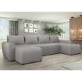 Polsterēts universāls izvelkamais U formas dīvāns NEWPORT, pelēks