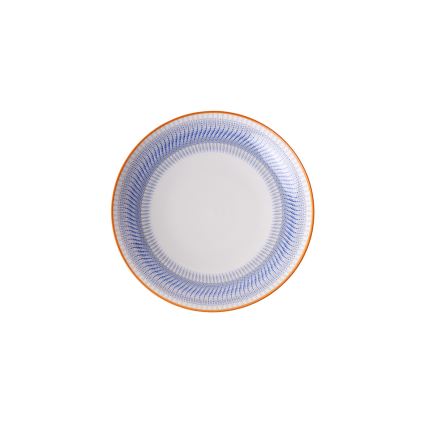 Porcelāna galda komplekts, 24 daļas, zilā/oranžā