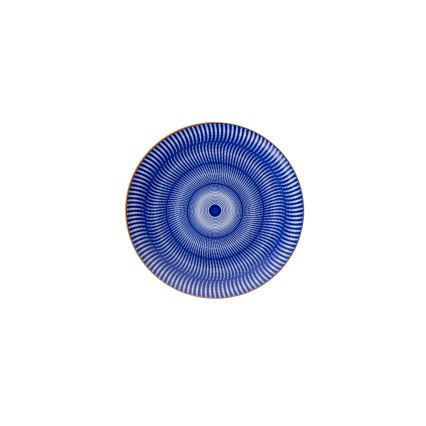 Porcelāna galda komplekts, 24 daļas, zilā/oranžā