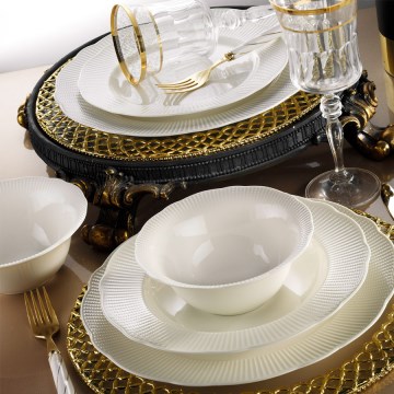Porcelāna galda servīze, 24 daļas, balta