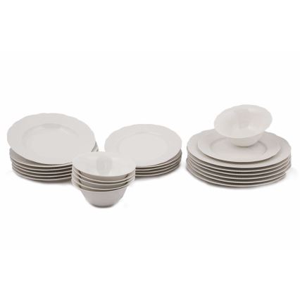 Porcelāna galda servīze, 24 daļas, balta