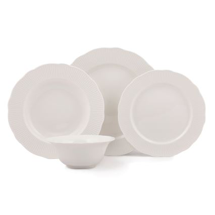 Porcelāna galda servīze, 24 daļas, balta