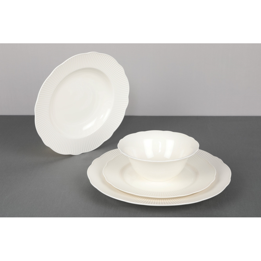 Porcelāna galda servīze, 24 daļas, balta