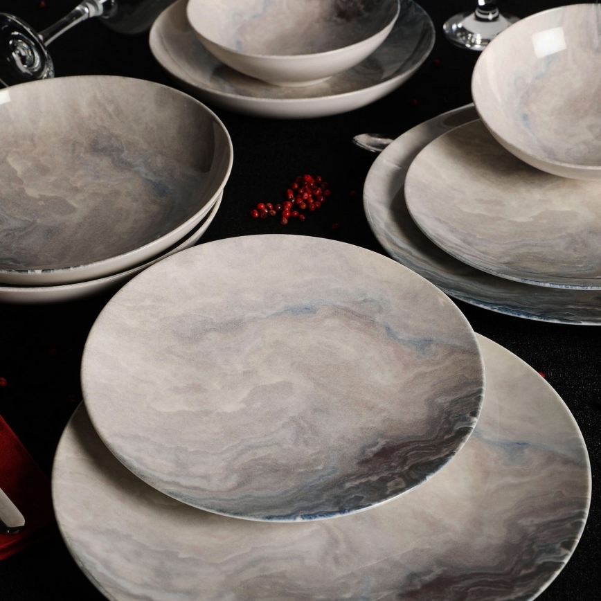 Porcelāna galda servīze, 24 daļas, brūna