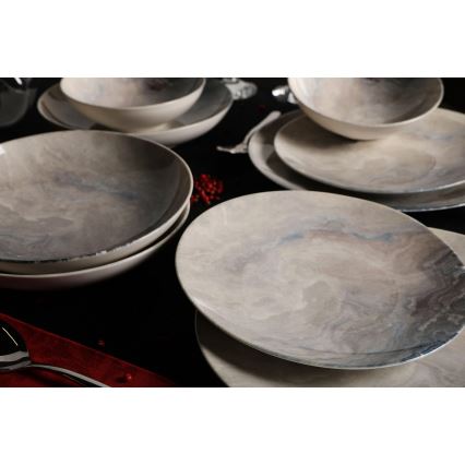 Porcelāna galda servīze, 24 daļas, brūna