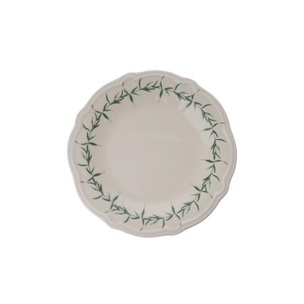 Porcelāna galda servīze, 24 daļas — balta/zaļa