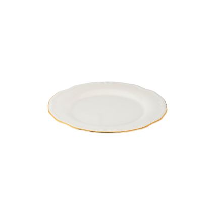 Porcelāna galda servīze, 24 gab., balta ar zelta apdari