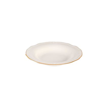 Porcelāna galda servīze, 24 gab., balta ar zelta apdari