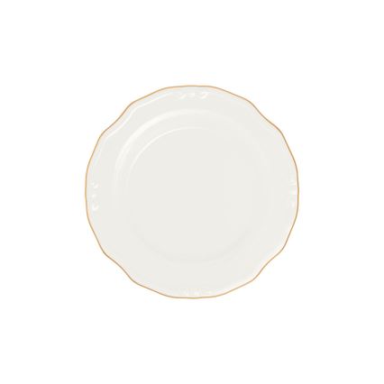 Porcelāna galda servīze, 24 gab., balta ar zelta apdari