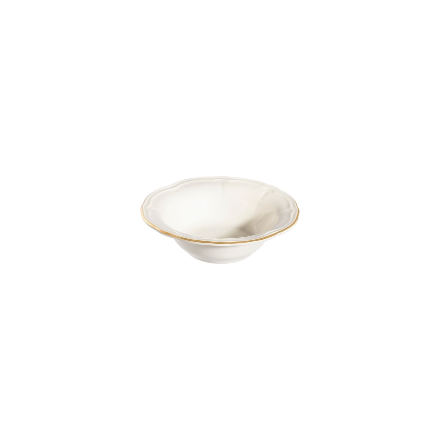 Porcelāna galda servīze, 24 gab., balta ar zelta apdari