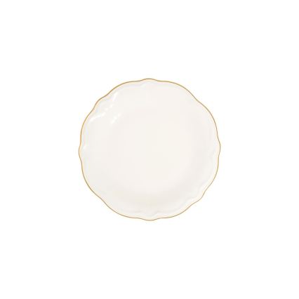 Porcelāna galda servīze, 24 gab., balta ar zelta apdari