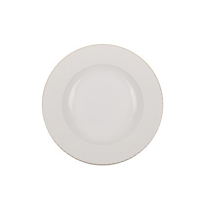 Porcelāna servīze 18 daļas — balta/zelta