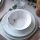 Porcelāna servīze 24 daļas, balta/zaļa