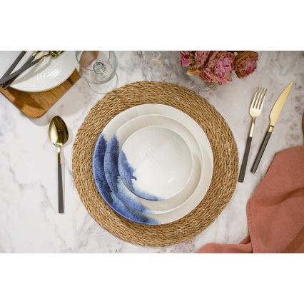 Porcelāna servīze, 24 daļas, balta/zila