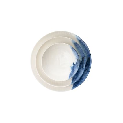 Porcelāna servīze, 24 daļas, balta/zila