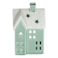 Porcelāna sveču mājiņa 11,1 cm piparmētru krāsa