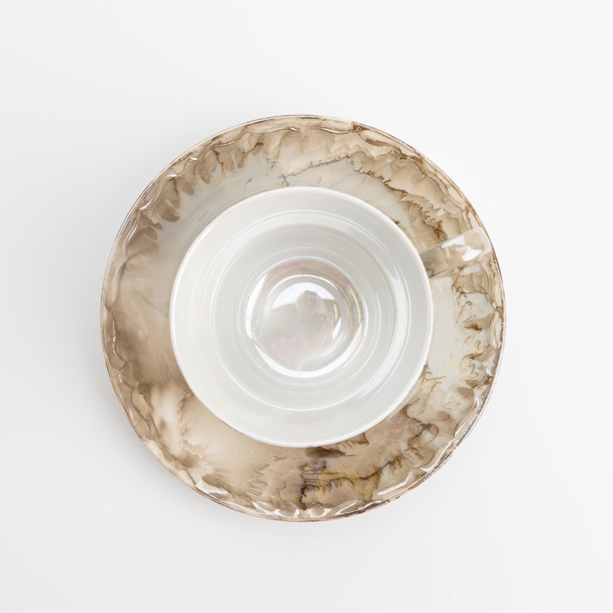 Porcelāna tējas komplekts marmors brūna