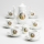 Porcelāna tējas komplekts perlamutra balta