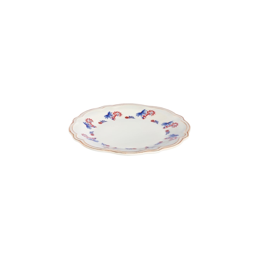 Porcelāna trauku komplekts 24 gab. balts/zils/sarkans