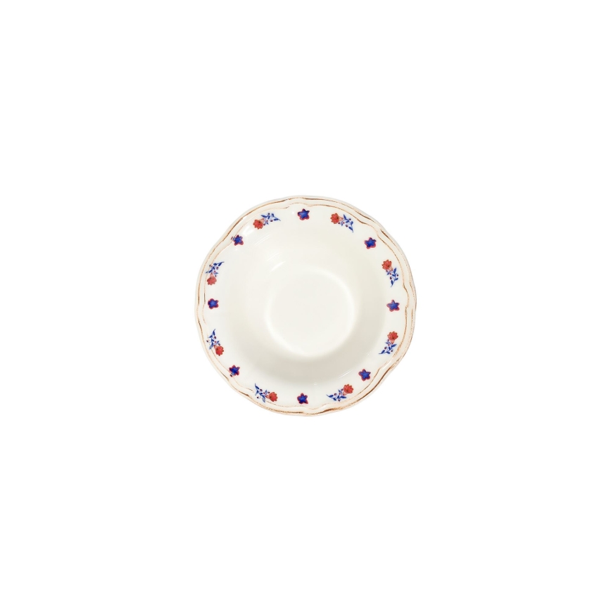 Porcelāna trauku komplekts 24 gab. balts/zils/sarkans