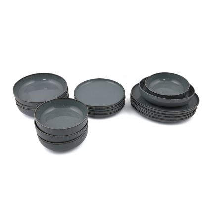 Porcelāna vakariņu servīze, 16 daļu, pelēka