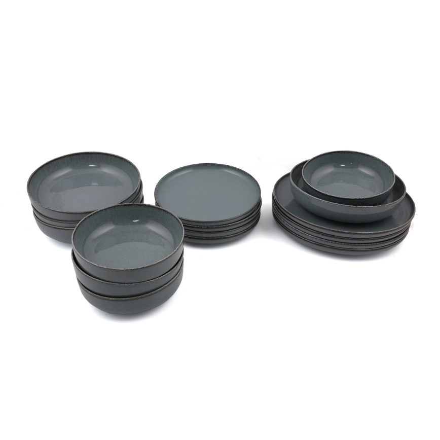 Porcelāna vakariņu servīze, 16 daļu, pelēka