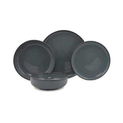 Porcelāna vakariņu servīze, 16 daļu, pelēka