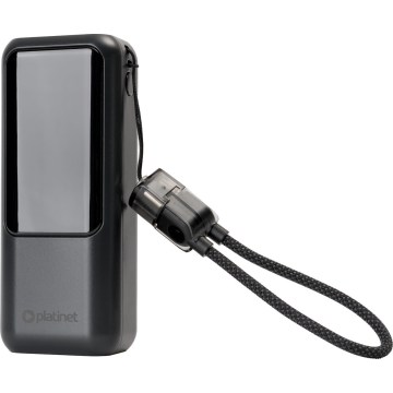 Powerbanka ar LED displeju, Power Delivery, 10000 mAh (3,7 V), melna