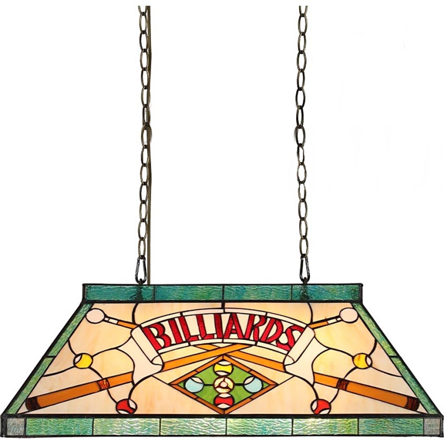 Prezent 1715 - Lustra ar ķēdi TIFFANY BILLIARD 3xE27/60W/230V