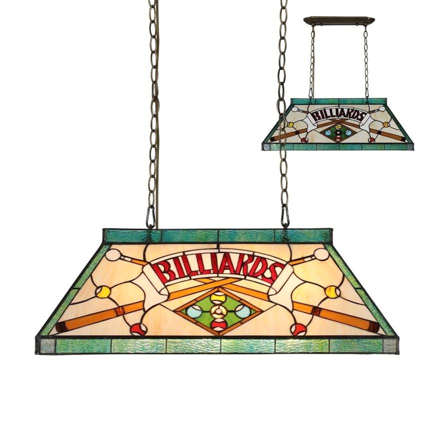 Prezent 1715 - Lustra ar ķēdi TIFFANY BILLIARD 3xE27/60W/230V