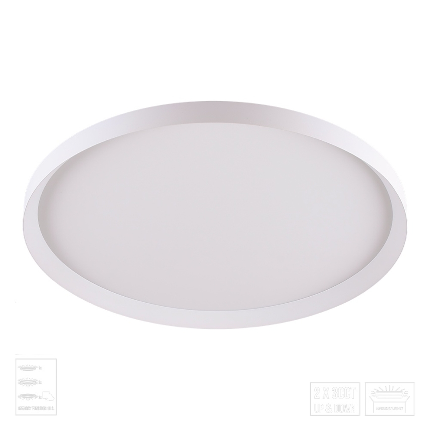 Prezent 17310 - LED griestu gaismeklis ADRA LED/42W/230V + LED/13W 3000/4000/6000K Ø 48,5 cm balta