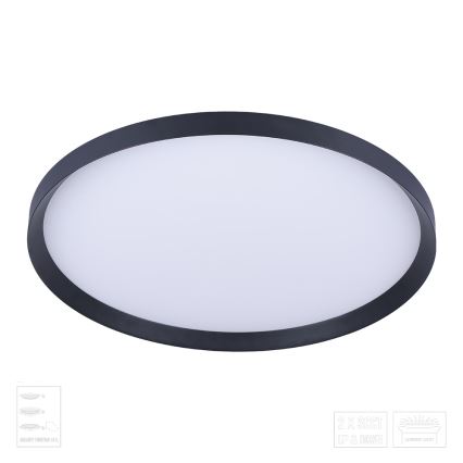 Prezent 17311 - ADRA LED griestu gaismeklis LED/42W/230V + LED/13W 3000/4000/6000K Ø 48,5 cm melns