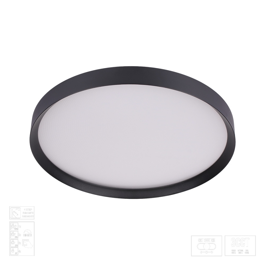 Prezent 17313 - LED dimmējama griestu lampa MAYSA LED/36W/230V 3000/4000/6000K Ø 39,5 cm melna